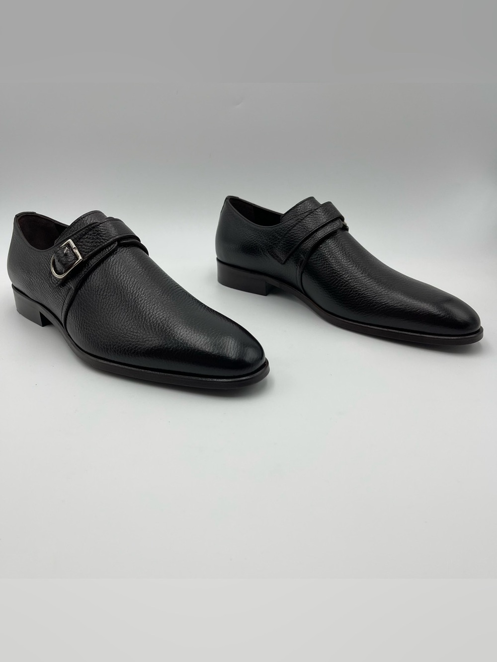 Vellapais SZ 11 Astra Brown Pebbled Leather Monkstrap Shoes MSRP $309